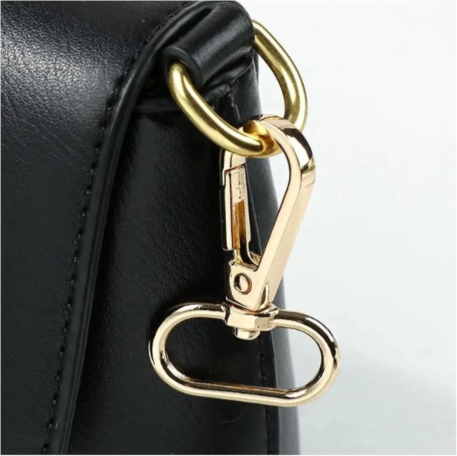6 Pcs 1.96 inch Gold Thickened Wide Edge Keychain Hooks - Durable Zinc Alloy Metal Buckles for Backpacks, Bags, Shoulder Straps, and Dog Accessories