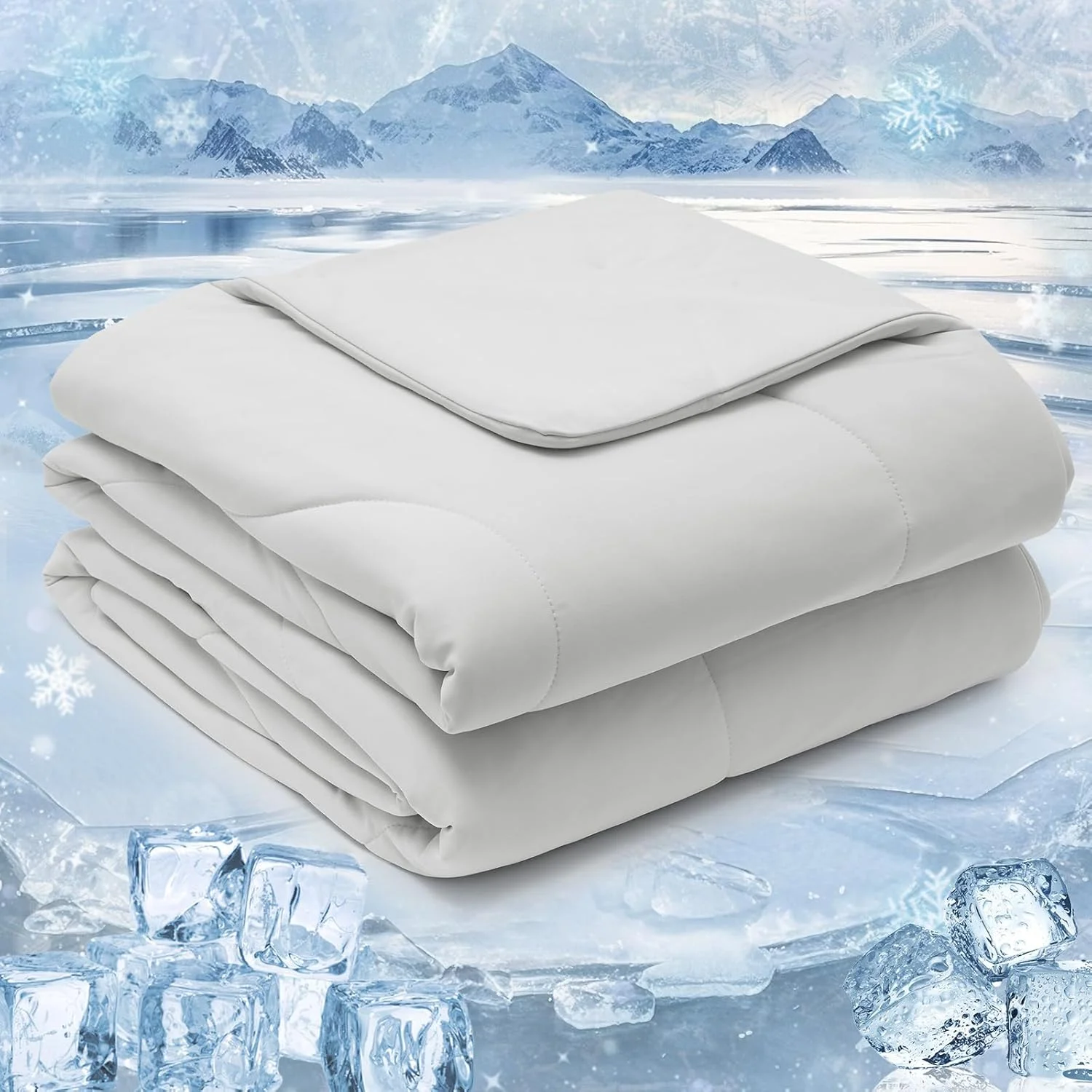 پتوی خنک کننده نرم PHF سایز کینگ مناسب برای افراد گرمایی و تعریق شبانه، پتوی تابستانی دنج و تنفسی، Q-MAX>0.45 جذب کننده گرمای بدن و طراحی خنک دو طرفه، هدیه ایده آل، خاکستری، 274x228 سانتی متر