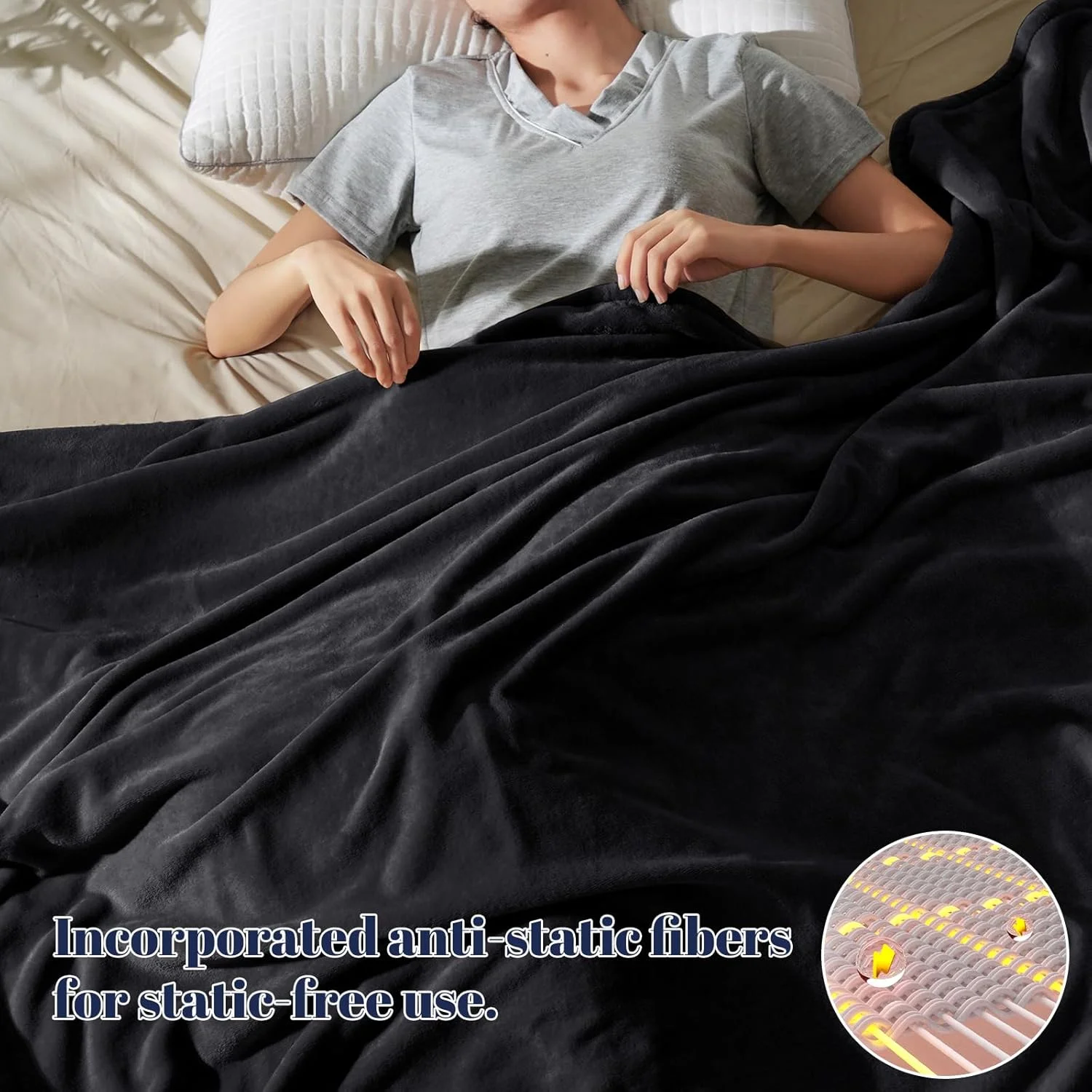 پتو پشمی فوق العاده نرم PHF، بدون ریزش و پرز، لوکس و لطیف، 300GSM، سبک وزن، مناسب برای تخت، مبل، صندلی، کاناپه، مناسب برای تمام فصول، 50" x 60"، مشکی پتو پشمی فوق العاده نرم PHF، بدون ریزش و پرز، لوکس و لطیف، 300GSM، سبک وزن، مناسب برای تخت، مبل، صندلی، کاناپه، مناسب برای تمام فصول، 50" x 60"، مشکی