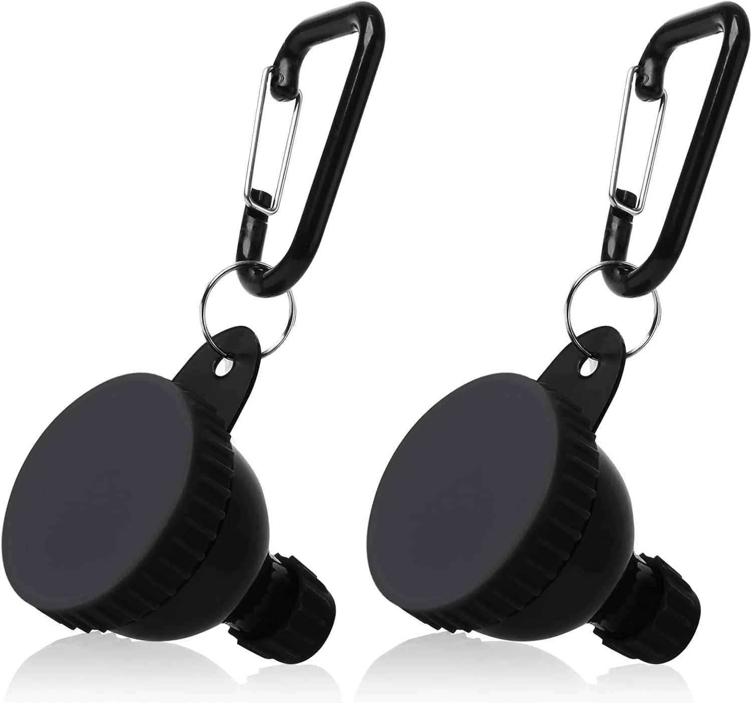 ظرف پودر پروتئین 2 عددی، ظرف مسافرتی قابل حمل پودر پروتئین، قیف پودر پروتئین، قیف بطری آب برای مخلوط کردن پودرها، جاکلیدی قیف مکمل قبل از تمرین/باشگاه (مشکی، 50 میلی لیتر)