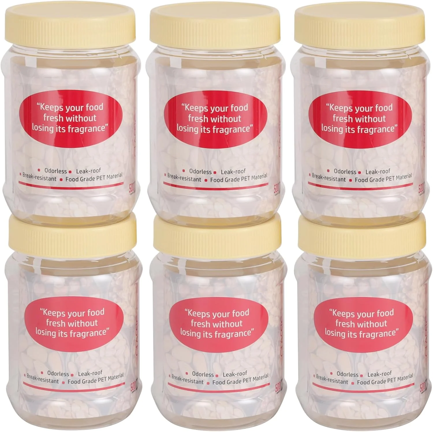 ست ظروف گرد Delcasa DC3317، ظرفیت 500 میلی لیتر، شفاف