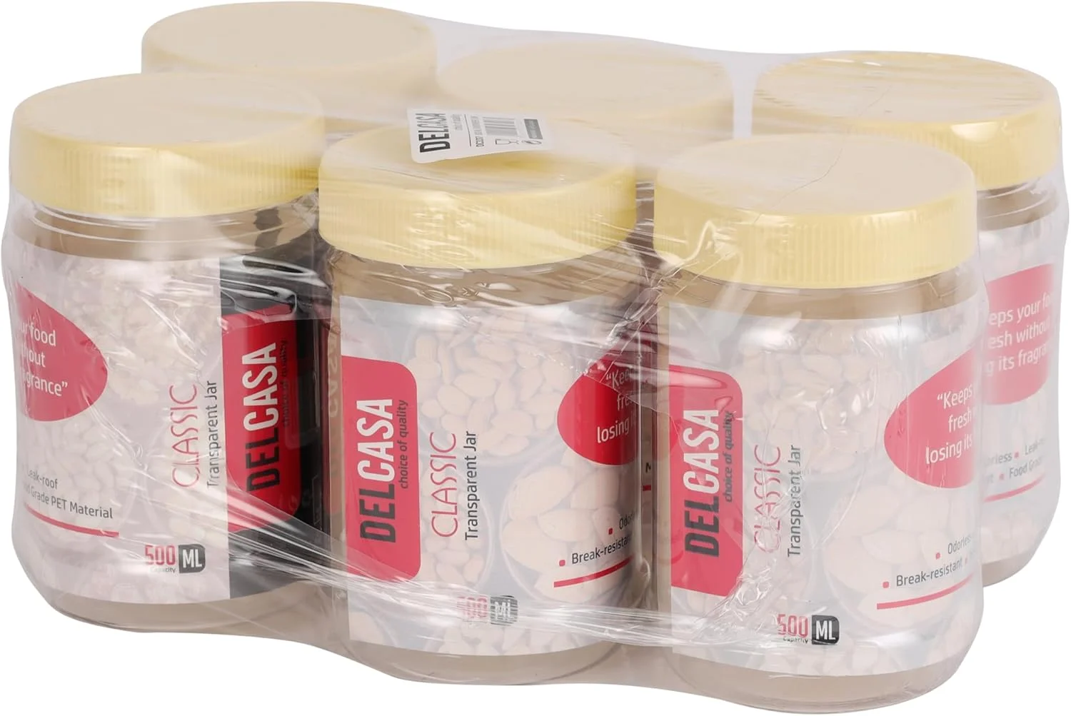 ست ظروف گرد Delcasa DC3317، ظرفیت 500 میلی لیتر، شفاف