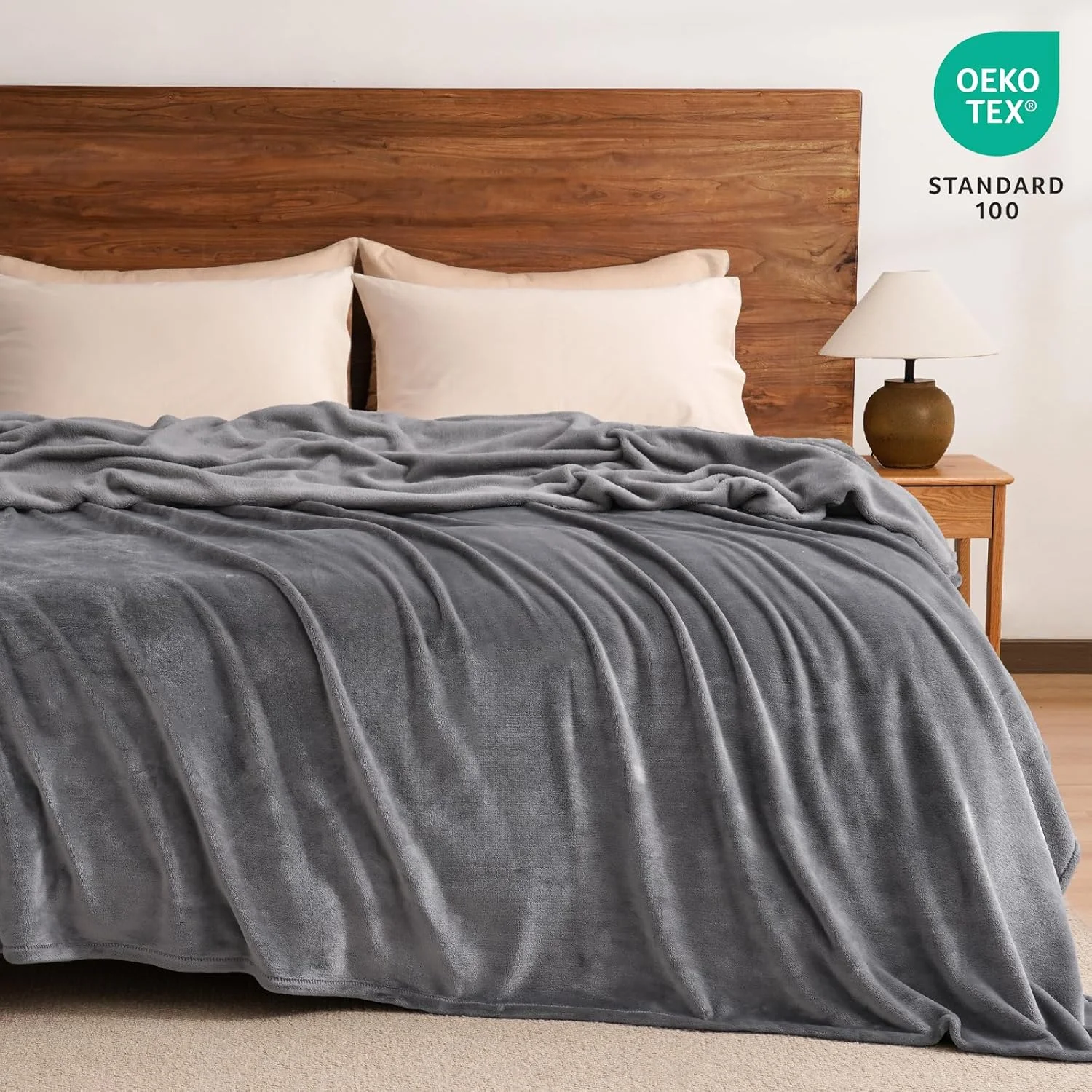 PHF Ultra Soft Fleece Blanket Super King Size 230x270cm, No Shed No Pilling Luxury Plush Cozy Flannel 280GSM Lightweight Throw Blanket for Bed, Couch, Chair, Sofa Suitable for All Season, Grey PHF Ultra Soft Fleece Blanket Super King Size 230x270cm, No Shed No Pilling Luxury Plush Cozy Flannel 280GSM Lightweight Throw Blanket for Bed, Couch, Chair, Sofa Suitable for All Season, Grey