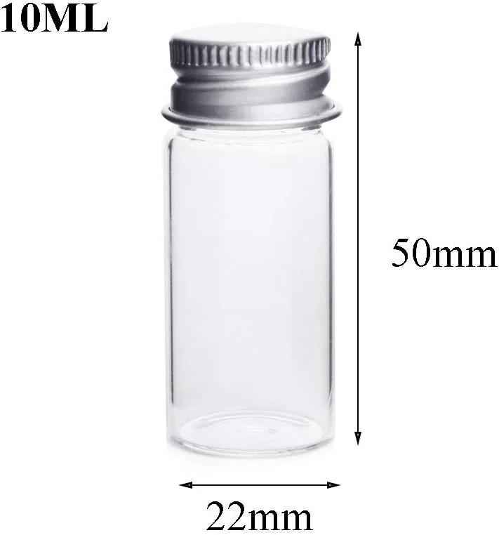 دانمو، 12 عدد بطری شیشه ای کوچک 10 میلی لیتری، شیشه های کوچک، شیشه های مینیاتوری، شیشه های شیشه ای با درب های پیچی آلومینیومی برای گیفت عروسی، گیفت سیسمونی، کاردستی DIY