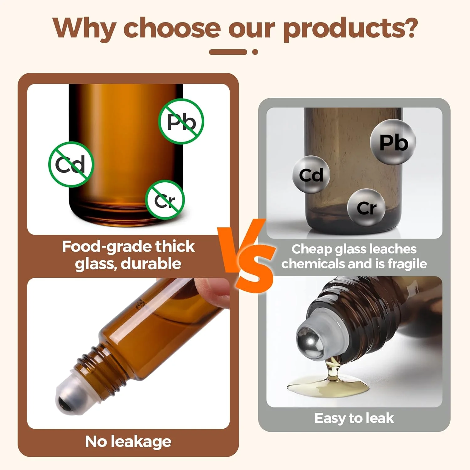 بطری های غلطکی روغن ضروری شیشه ای ComSaf، مجموعه 24 عددی، بطری های شیشه ای کهربایی 10 میلی لیتری با توپ های غلطکی استیل ضد زنگ، کیت های ظروف روغن ضروری ضد نشت با برچسب، قطره چکان، برای مراقبت از بدن صورت بطری های غلطکی روغن ضروری شیشه ای ComSaf، مجموعه 24 عددی، بطری های شیشه ای کهربایی 10 میلی لیتری با توپ های غلطکی استیل ضد زنگ، کیت های ظروف روغن ضروری ضد نشت با برچسب، قطره چکان، برای مراقبت از بدن صورت