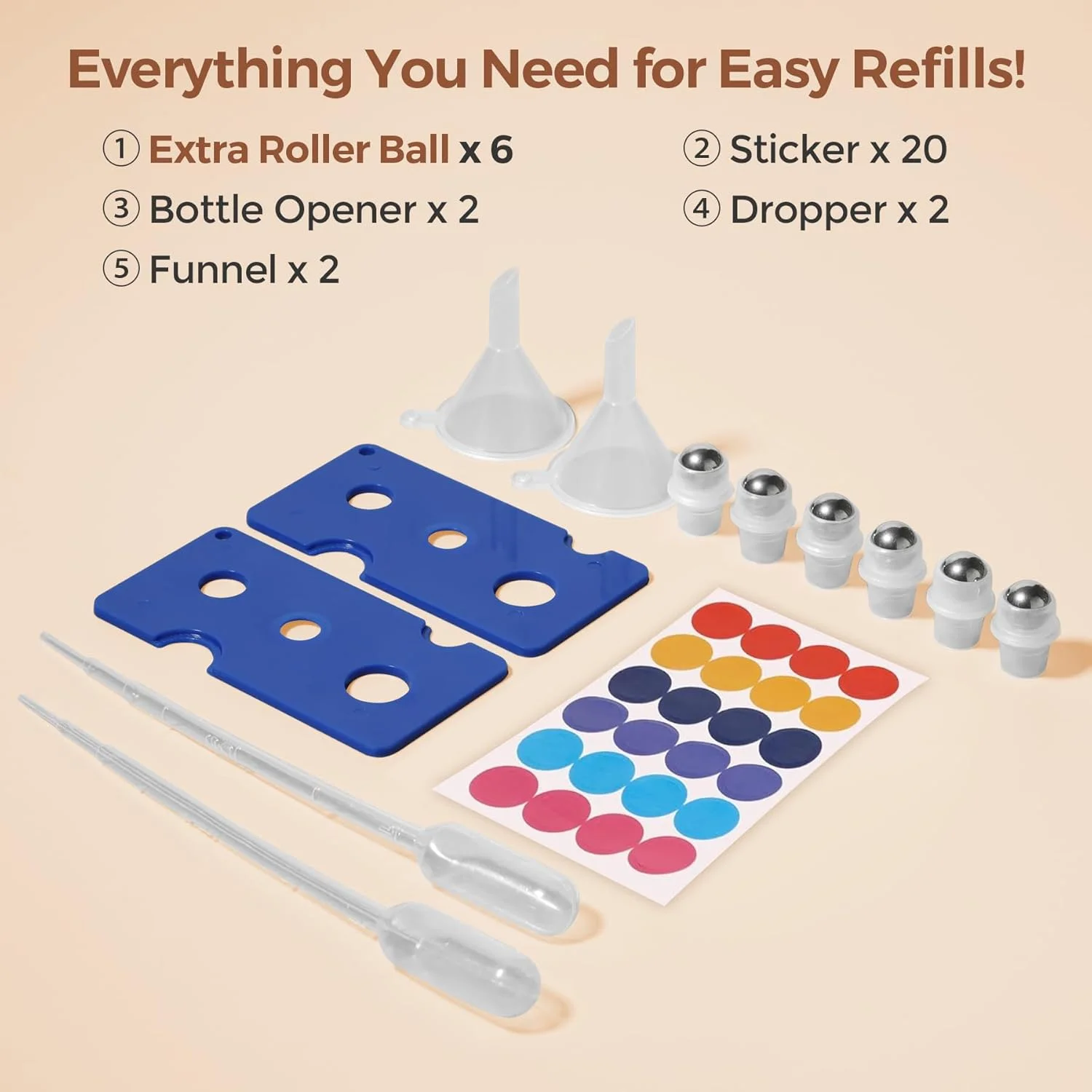 بطری های غلطکی روغن ضروری شیشه ای ComSaf، مجموعه 24 عددی، بطری های شیشه ای کهربایی 10 میلی لیتری با توپ های غلطکی استیل ضد زنگ، کیت های ظروف روغن ضروری ضد نشت با برچسب، قطره چکان، برای مراقبت از بدن صورت بطری های غلطکی روغن ضروری شیشه ای ComSaf، مجموعه 24 عددی، بطری های شیشه ای کهربایی 10 میلی لیتری با توپ های غلطکی استیل ضد زنگ، کیت های ظروف روغن ضروری ضد نشت با برچسب، قطره چکان، برای مراقبت از بدن صورت