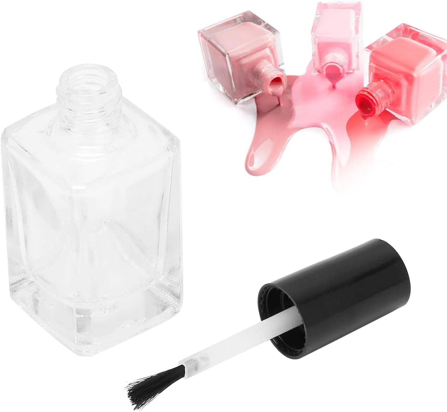 ظرف لاک ناخن Caiqinlen، بطری لاک ناخن با اندازه دوست داشتنی 2.7 X 1 اینچ، بطری شیشه ای شفاف خالی 10 میلی لیتری، حمل آسان برای مسافرت ظرف لاک ناخن Caiqinlen، بطری لاک ناخن با اندازه دوست داشتنی 2.7 X 1 اینچ، بطری شیشه ای شفاف خالی 10 میلی لیتری، حمل آسان برای مسافرت