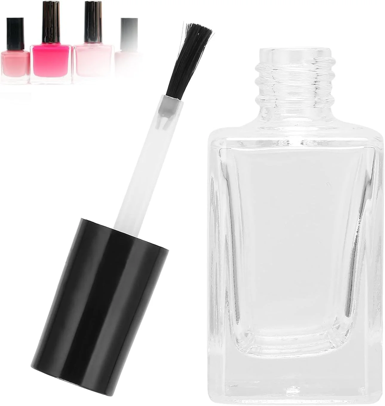 ظرف لاک ناخن Caiqinlen، بطری لاک ناخن با اندازه دوست داشتنی 2.7 X 1 اینچ، بطری شیشه ای شفاف خالی 10 میلی لیتری، حمل آسان برای مسافرت ظرف لاک ناخن Caiqinlen، بطری لاک ناخن با اندازه دوست داشتنی 2.7 X 1 اینچ، بطری شیشه ای شفاف خالی 10 میلی لیتری، حمل آسان برای مسافرت