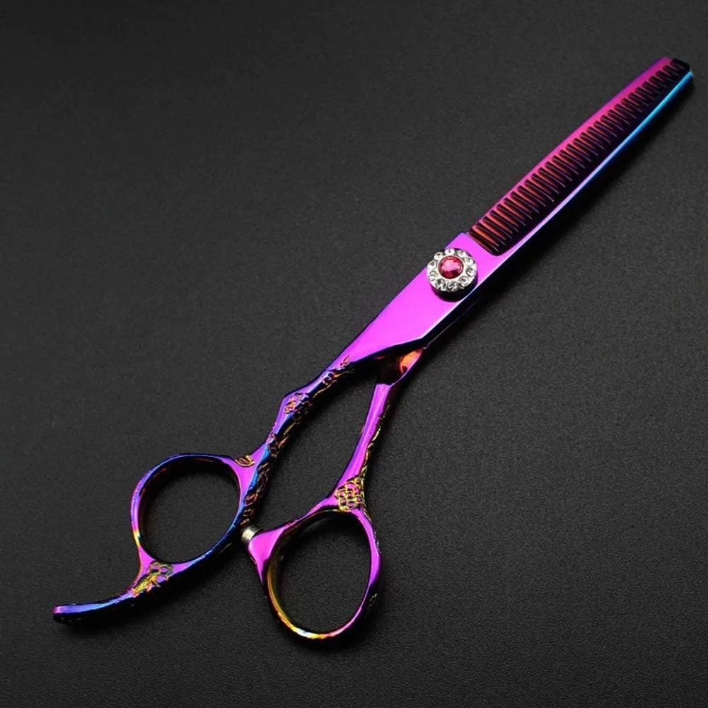 Left Handed Hair Cutting Shears Scissor Haircut Japan Steel Professional Hairdressing Scissors Hair Professional Barber Scissors Set,Pink