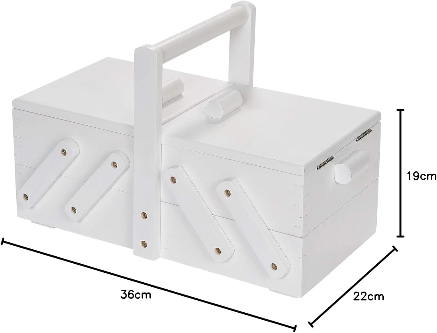 جعبه خیاطی چوبی Prym 612579، سبد خیاطی سفید