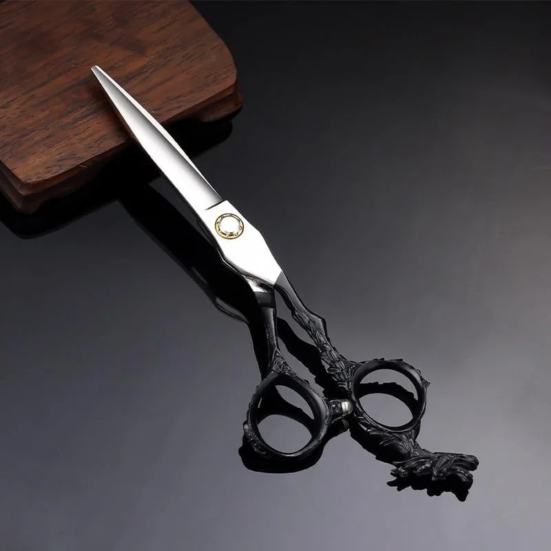 قیچی آرایشگری مو، ست قیچی آرایشگری حرفه ای مشکی 6 اینچی، قیچی مو برای کوتاه کردن دندانه ای، چتری صاف، موهای نازک و آسیب دیده قیچی آرایشگری مو، ست قیچی آرایشگری حرفه ای مشکی 6 اینچی، قیچی مو برای کوتاه کردن دندانه ای، چتری صاف، موهای نازک و آسیب دیده
