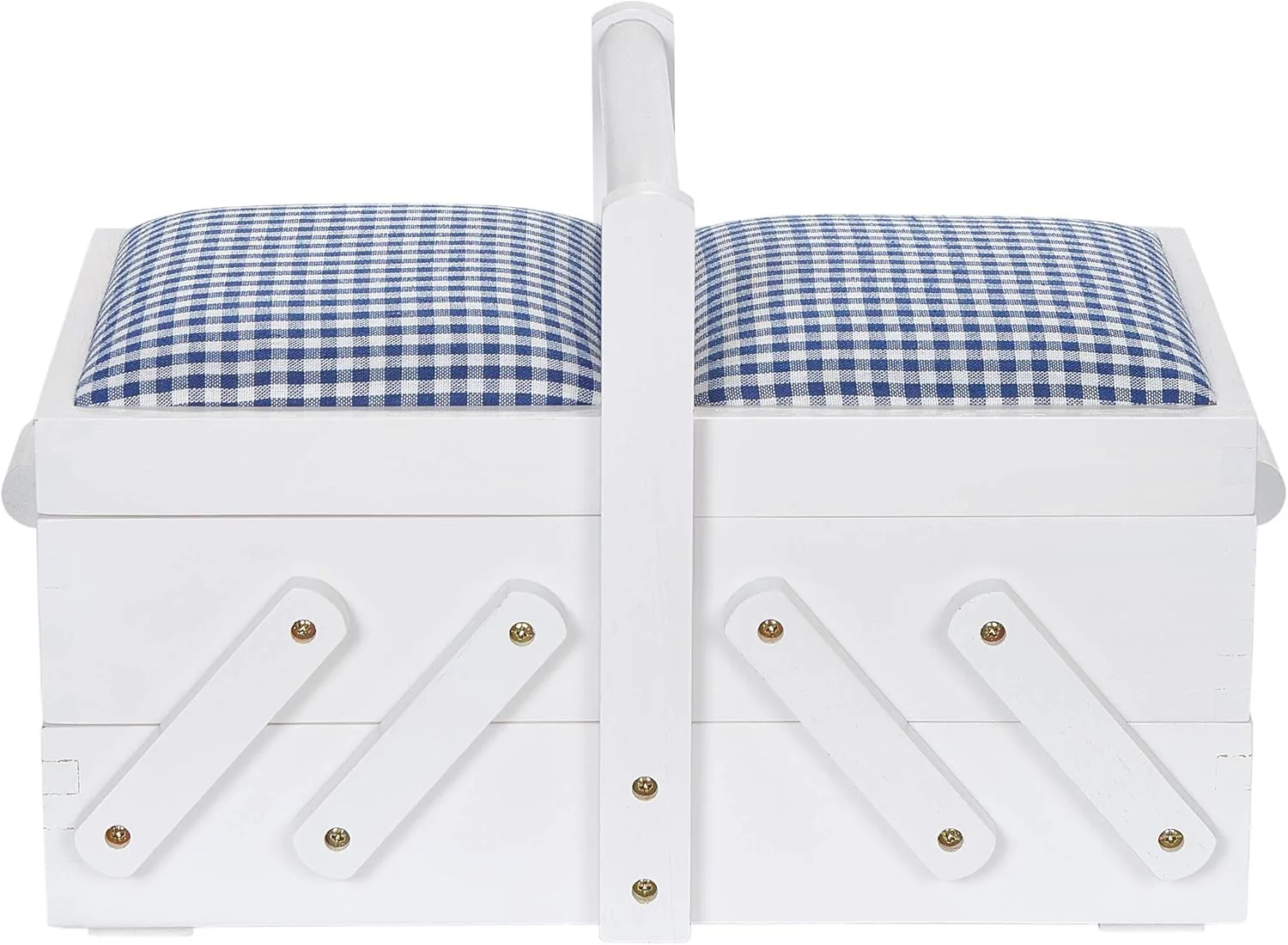 جعبه خیاطی چوبی سفید Prym 612577 با روکش پارچه ای