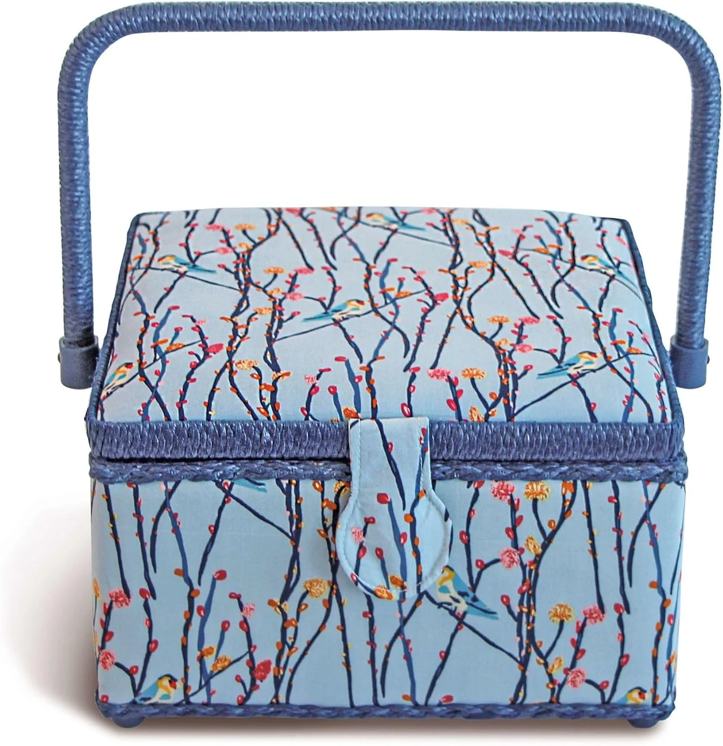 سبد خیاطی پریم 612081، جنس نخی، آبی روشن، 230 x 230 x 140 میلی متر