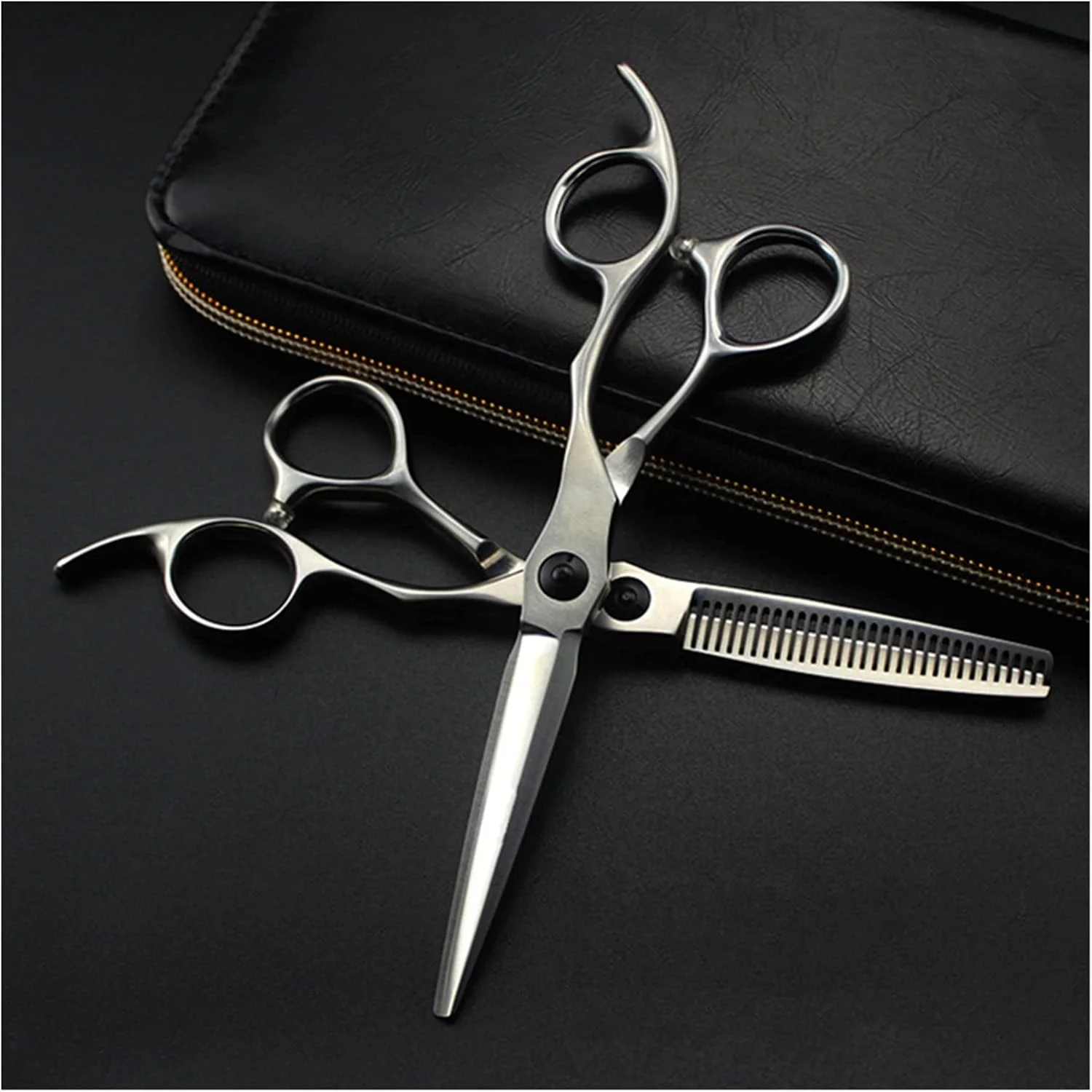 قیچی آرایشگری مات 6 اینچی برای کوتاهی و تنک کردن مو، قیچی آرایشگری، تنک کننده - B قیچی آرایشگری مات 6 اینچی برای کوتاهی و تنک کردن مو، قیچی آرایشگری، تنک کننده - B