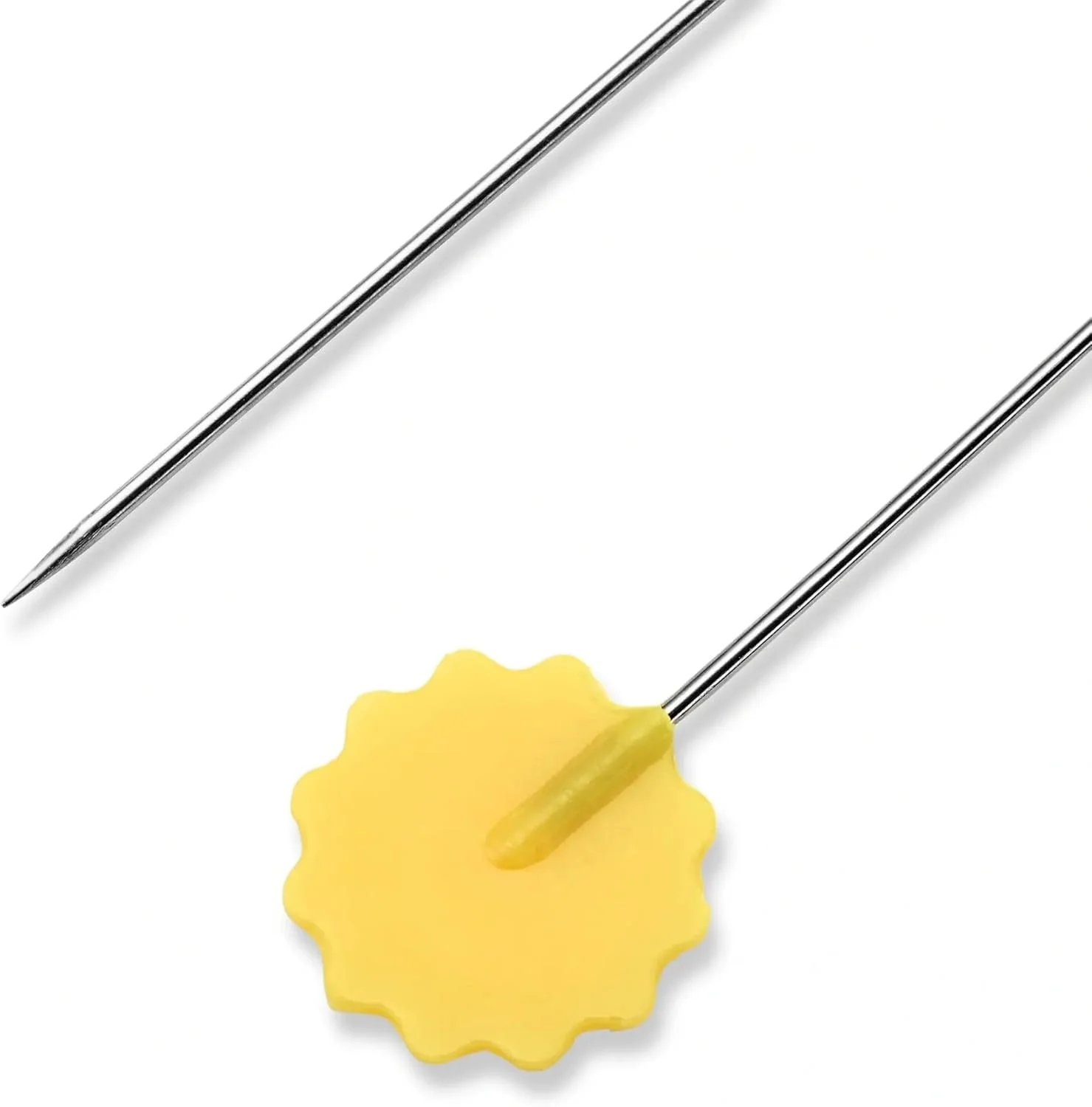 سوزن ته گرد لحاف دوزی پریم مدل PRYM_028520-1، 0.60 x 50 میلی متر، سر تخت گلدار، نقره ای/زرد، یک سایز