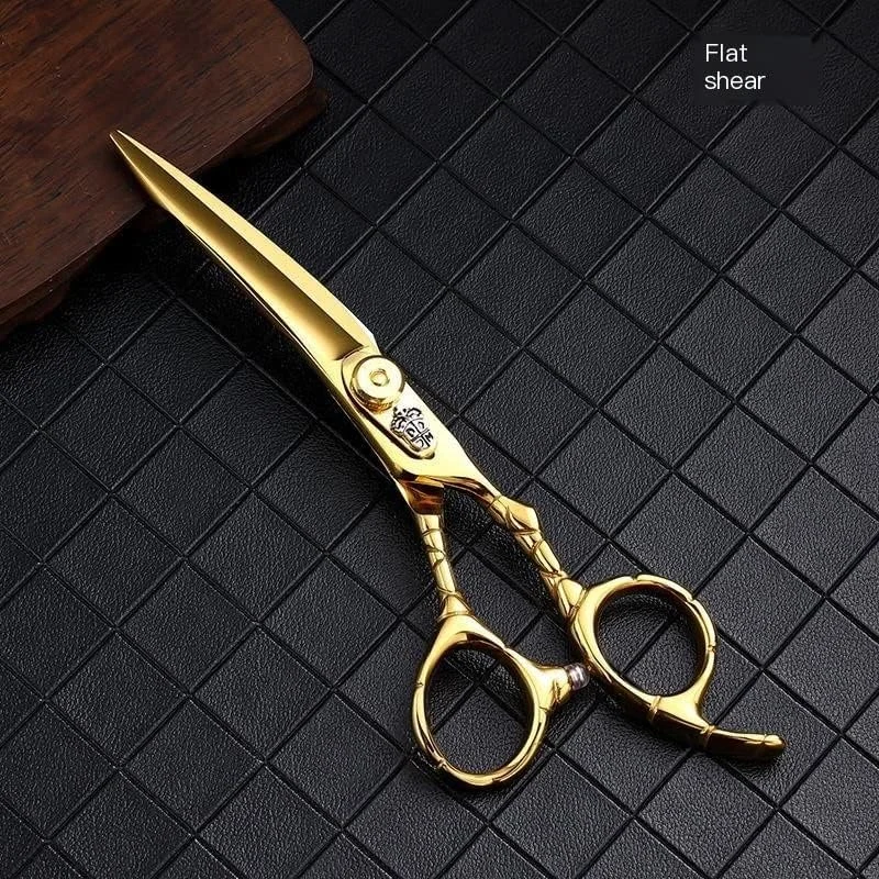 قیچی آرایشگری مو، قیچی اصلاح مو 6 اینچی حرفه ای فولاد 440C طلایی، ابزار آرایشگری، قیچی کوتاهی مو، قیچی پیتاژ مو، قیچی آرایشگر قیچی آرایشگری مو، قیچی اصلاح مو 6 اینچی حرفه ای فولاد 440C طلایی، ابزار آرایشگری، قیچی کوتاهی مو، قیچی پیتاژ مو، قیچی آرایشگر