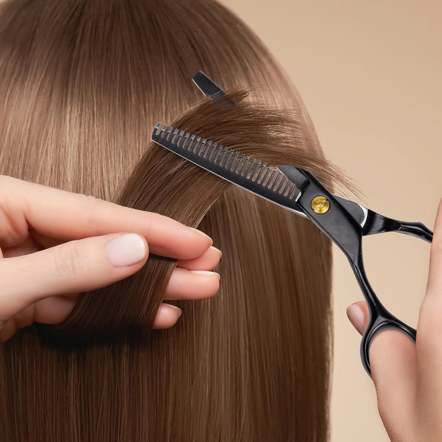 ست قیچی آرایشگری Carehabi، قیچی موی استیل ضد زنگ با روکش تیتانیوم مشکی 6.7 اینچی، کیت پیرایش موی حرفه ای برای زنان، مردان، کودکان، حیوانات خانگی، 1 عدد ست قیچی آرایشگری Carehabi، قیچی موی استیل ضد زنگ با روکش تیتانیوم مشکی 6.7 اینچی، کیت پیرایش موی حرفه ای برای زنان، مردان، کودکان، حیوانات خانگی، 1 عدد