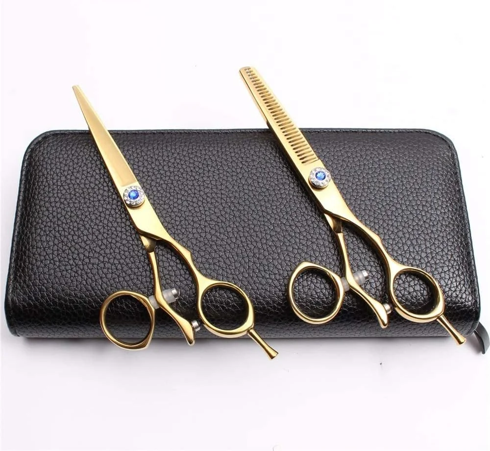 قیچی آرایشگری CENAP، 5.5 اینچ، ژاپن 440C رنگ طلایی دسته چرخشی حرفه ای، قیچی اصلاح و نازک کننده مو، ابزار آرایشگری، قیچی آرایشگری (C9019 Jin C 5.5yy) قیچی آرایشگری CENAP، 5.5 اینچ، ژاپن 440C رنگ طلایی دسته چرخشی حرفه ای، قیچی اصلاح و نازک کننده مو، ابزار آرایشگری، قیچی آرایشگری (C9019 Jin C 5.5yy)