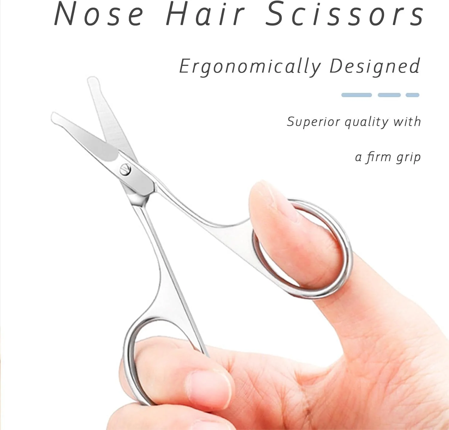 قیچی پیرایش موی صورت Bukela، بسته 2 عددی قیچی ایمنی گرد و منحنی، قیچی کوچک استیل ضد زنگ برای ابرو، موی بینی، گوش، ریش، مژه، نقره ای قیچی پیرایش موی صورت Bukela، بسته 2 عددی قیچی ایمنی گرد و منحنی، قیچی کوچک استیل ضد زنگ برای ابرو، موی بینی، گوش، ریش، مژه، نقره ای