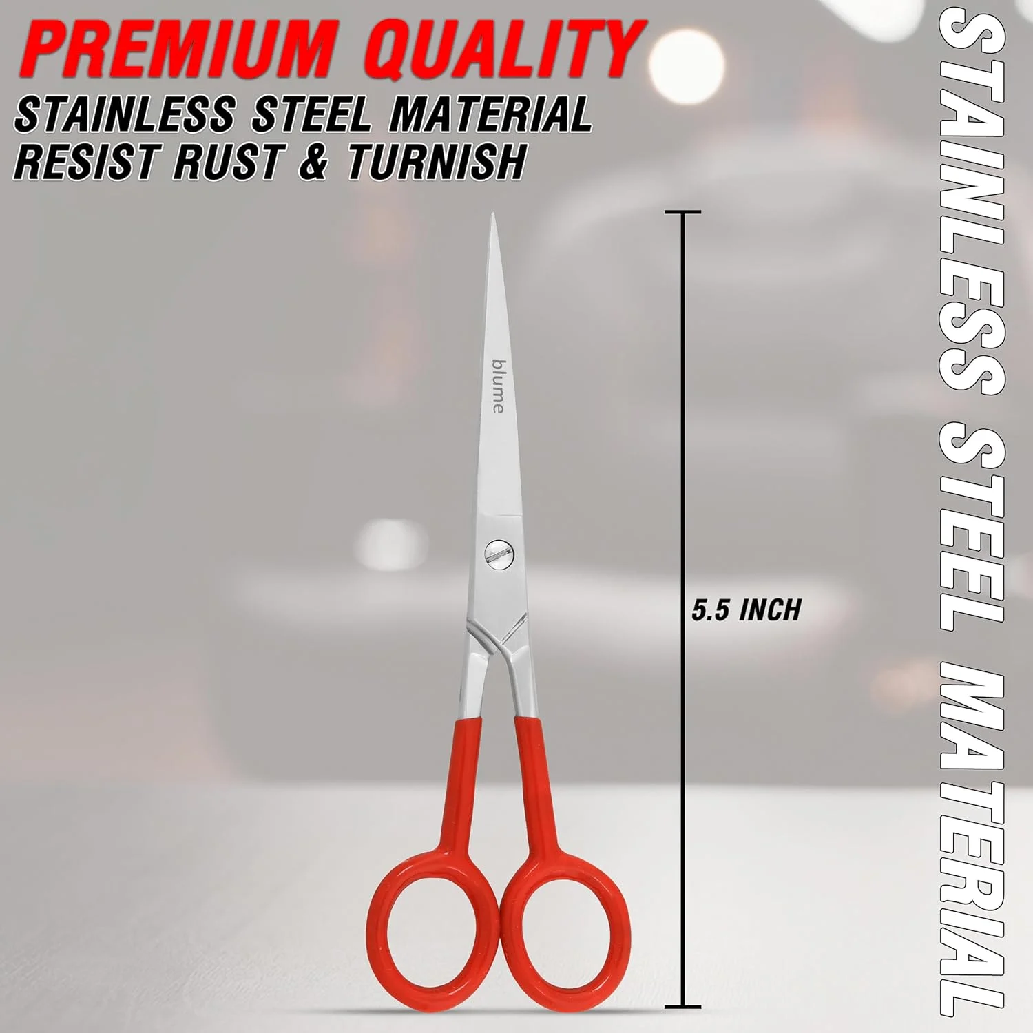 قیچی آرایشگری بلوم - قیچی استیل ضد زنگ برای آرایش مو/آرایشگاه/پیرایش مردانه، زنانه و کودکانه - قیچی حرفه ای سوپر کات - دسته PVC استیل ضد زنگ (قرمز) قیچی آرایشگری بلوم - قیچی استیل ضد زنگ برای آرایش مو/آرایشگاه/پیرایش مردانه، زنانه و کودکانه - قیچی حرفه ای سوپر کات - دسته PVC استیل ضد زنگ (قرمز)