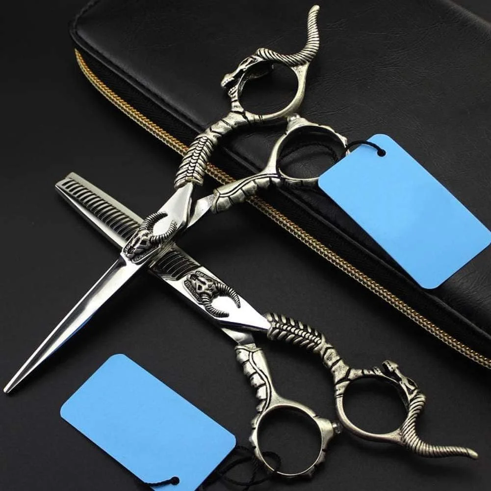 قیچی آرایشگری رترو، قیچی موی لوکس، قیچی سالن آرایشگری حرفه ای، ست قیچی آرایشگری حرفه ای، C1، کات صاف 6 اینچ