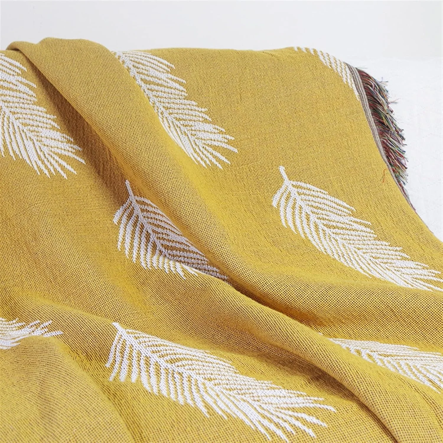 پتوی مخمل خواب دار CBNERDS، پتوی ساده مبل، حوله مبل طرح برگ های زرد، روتختی ضد گرد و غبار، پتوی پیک نیک، فرش خانگی (130x180 سانتی متر)