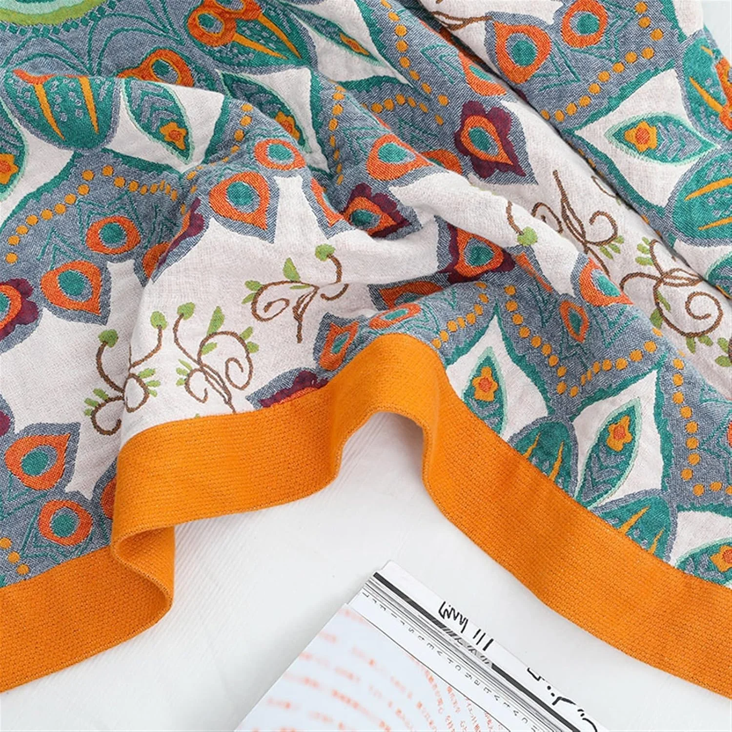 پتوی مخمل خواب دار CBNERDS، پتوی ظریف طرح دم طاووس، پتوی نخی، ژاکارد دو طرفه برای پتوی مسافرتی منزل