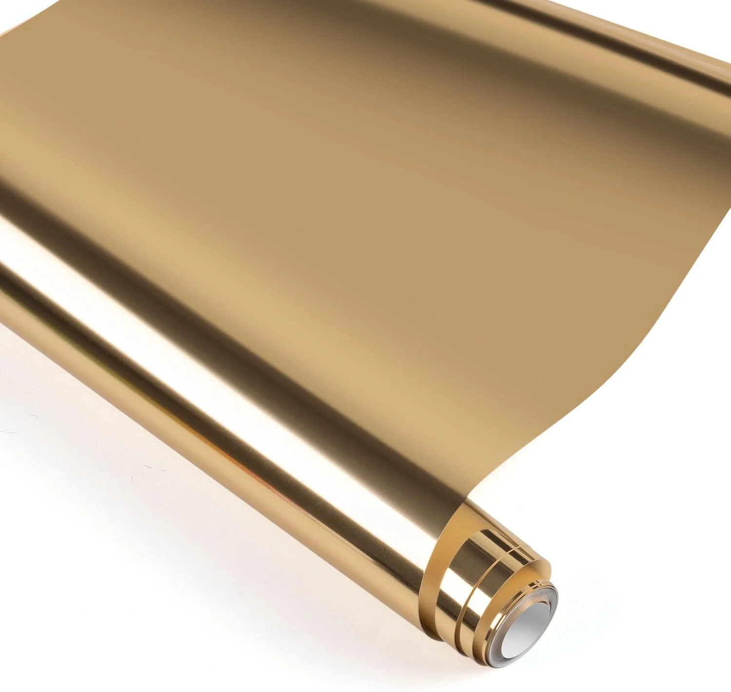 ورق وینیل انتقال حرارت کروم طلایی HTVRONT - رول وینیل اتویی طلایی متالیک آینه‌ای 30 در 152 سانتی‌متر، وینیل فویل متالیک HTV برای تی‌شرت‌ها، برش و جدا کردن آسان کروم HTV