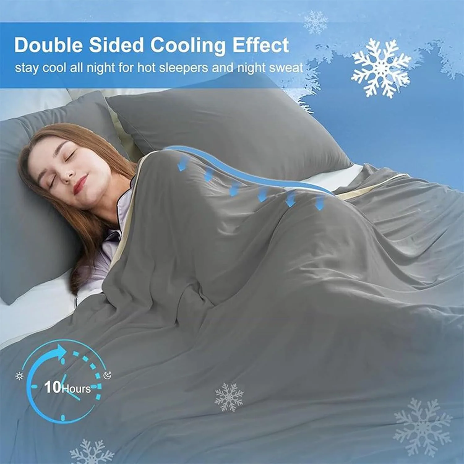 پتوی خنک کننده | لحاف خنک کننده یخی تابستانی، پتوی خنک کننده دو طرفه برای تعریق شبانه، افراد گرمایی، مسافرت های جاده ای، استودیو