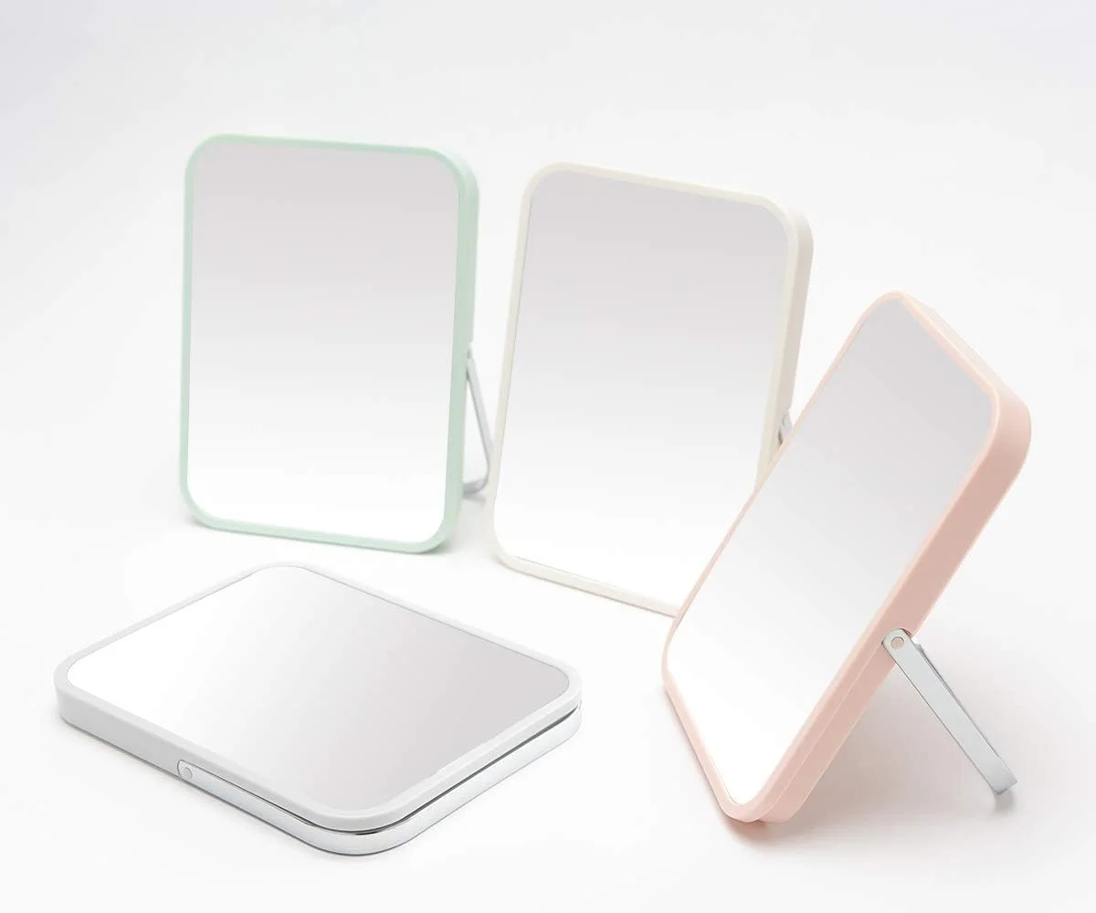 آینه آرایشی رومیزی، آینه تاشو قابل حمل 20 سانتی متری با پایه فلزی چرخش 90 درجه قابل تنظیم، آینه آرایش مسافرتی آویز حمام برای اصلاح و شیو (خاکستری) آینه آرایشی رومیزی، آینه تاشو قابل حمل 20 سانتی متری با پایه فلزی چرخش 90 درجه قابل تنظیم، آینه آرایش مسافرتی آویز حمام برای اصلاح و شیو (خاکستری)