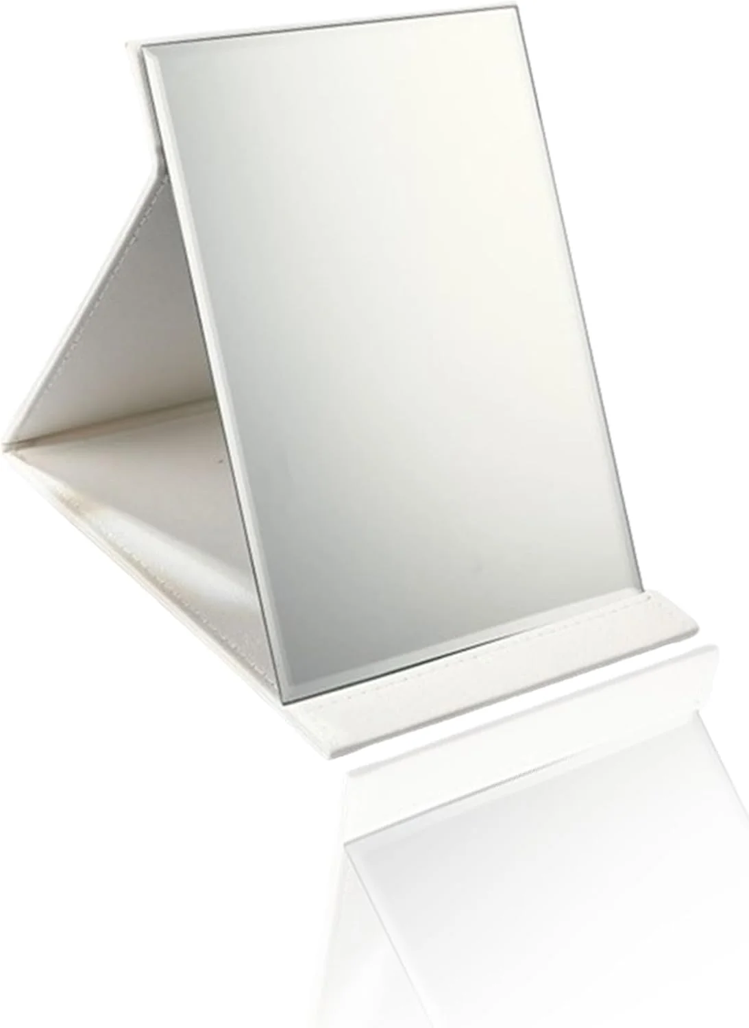 آینه تاشو قابل حمل Sweet seven - آینه آرایشی فشرده Super HD با چرم PU سفید - آینه های رومیزی تاشو آینه تاشو قابل حمل Sweet seven - آینه آرایشی فشرده Super HD با چرم PU سفید - آینه های رومیزی تاشو