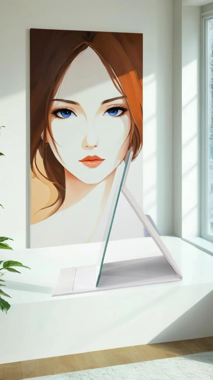 آینه تاشو قابل حمل Sweet seven - آینه آرایشی فشرده Super HD با چرم PU سفید - آینه های رومیزی تاشو آینه تاشو قابل حمل Sweet seven - آینه آرایشی فشرده Super HD با چرم PU سفید - آینه های رومیزی تاشو