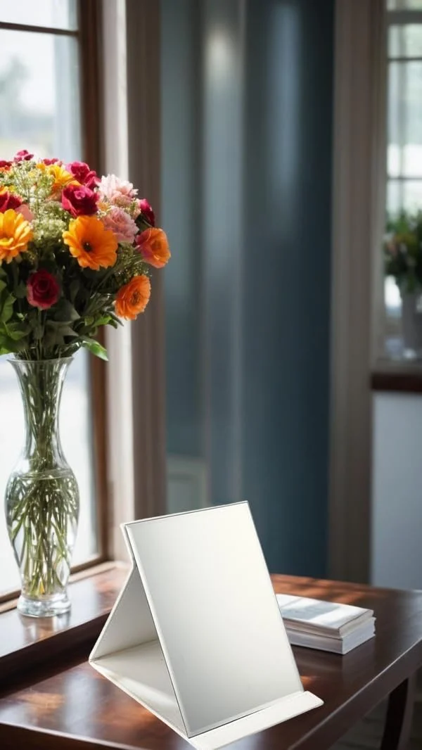 آینه تاشو قابل حمل Sweet seven - آینه آرایشی فشرده Super HD با چرم PU سفید - آینه های رومیزی تاشو آینه تاشو قابل حمل Sweet seven - آینه آرایشی فشرده Super HD با چرم PU سفید - آینه های رومیزی تاشو