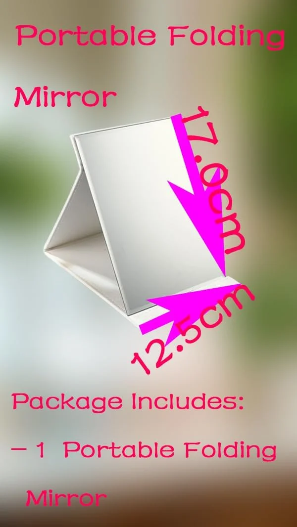 آینه تاشو قابل حمل Sweet seven - آینه آرایشی فشرده Super HD با چرم PU سفید - آینه های رومیزی تاشو آینه تاشو قابل حمل Sweet seven - آینه آرایشی فشرده Super HD با چرم PU سفید - آینه های رومیزی تاشو