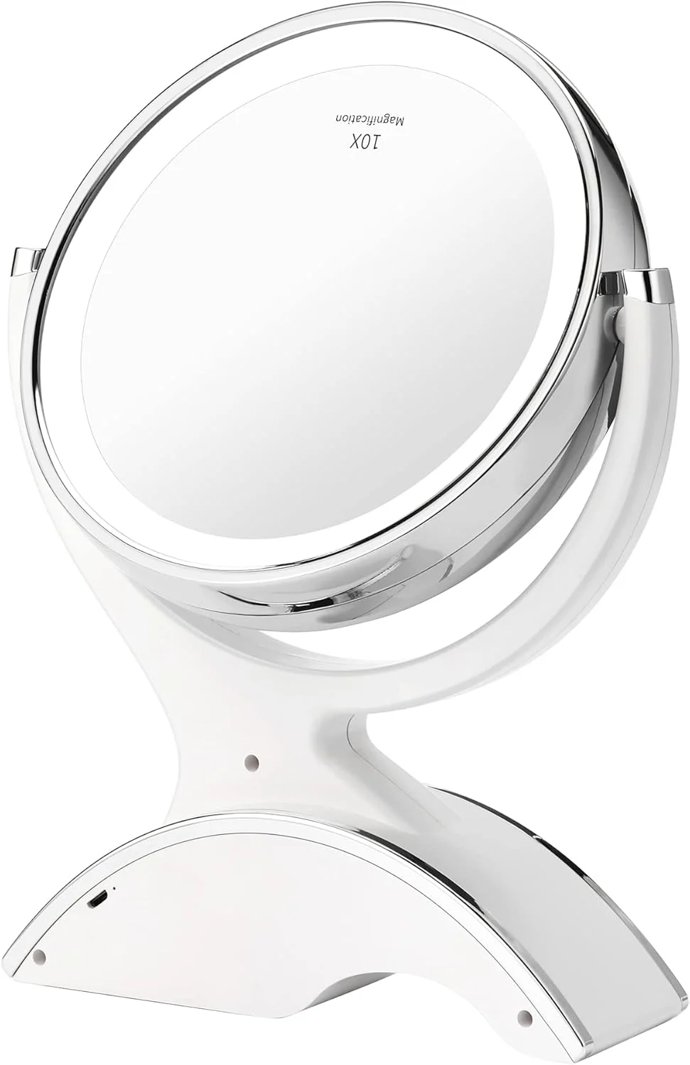 آینه آرایشی دو طرفه 360 درجه برف دانه ای با بزرگنمایی (سفید) آینه آرایشی دو طرفه 360 درجه برف دانه ای با بزرگنمایی (سفید)