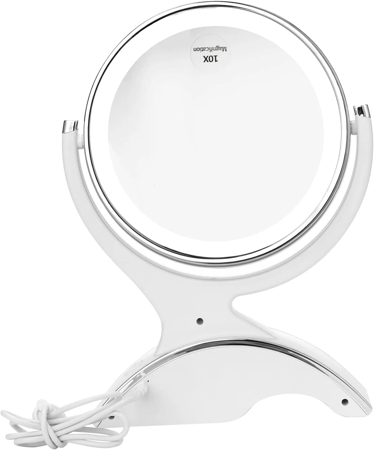 آینه آرایشی دو طرفه 360 درجه برف دانه ای با بزرگنمایی (سفید) آینه آرایشی دو طرفه 360 درجه برف دانه ای با بزرگنمایی (سفید)