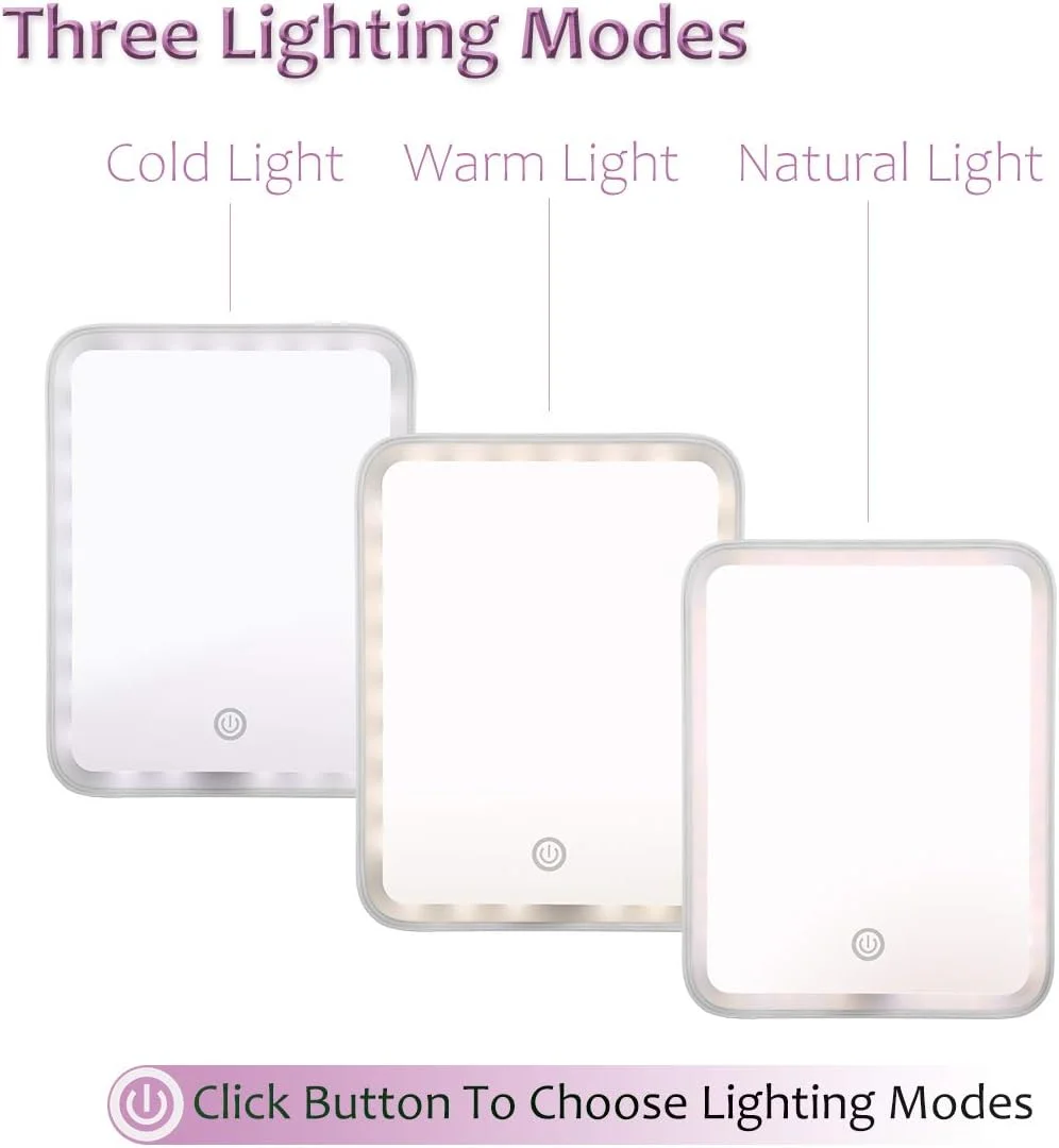 آینه آرایشی چراغ دار Summer Snow LED، آینه آرایشی بزرگ معمولی با نور سه رنگ، آینه مسافرتی بزرگنمایی 10 برابر قابل جابجایی. دوگانه، آینه رومیزی با چرخش 180 درجه قابل شارژ آینه آرایشی چراغ دار Summer Snow LED، آینه آرایشی بزرگ معمولی با نور سه رنگ، آینه مسافرتی بزرگنمایی 10 برابر قابل جابجایی. دوگانه، آینه رومیزی با چرخش 180 درجه قابل شارژ