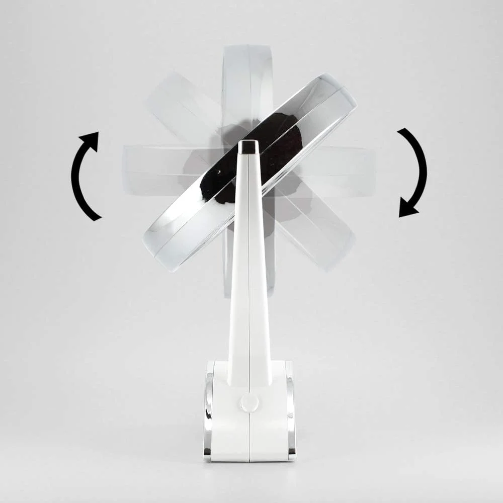 آینه آرایشی دو طرفه 360 درجه برف دانه ای با بزرگنمایی (سفید) آینه آرایشی دو طرفه 360 درجه برف دانه ای با بزرگنمایی (سفید)