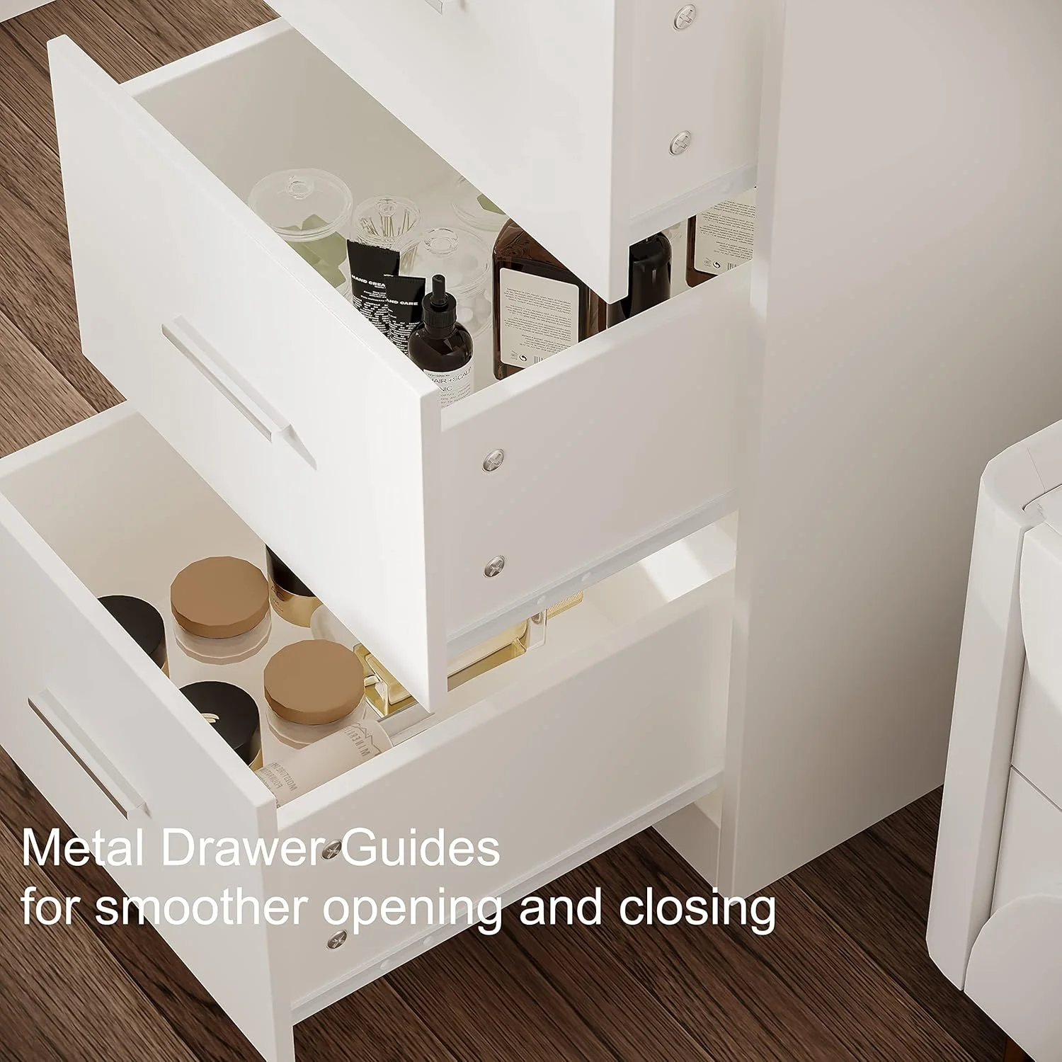 میز آرایش چراغ دار Rovaurx با عرض 46.7 اینچ به همراه آینه، میز آرایش دارای 5 کشو، 3 رنگ نورپردازی، میز توالت برای اتاق خواب، استودیو، سفید میز آرایش چراغ دار Rovaurx با عرض 46.7 اینچ به همراه آینه، میز آرایش دارای 5 کشو، 3 رنگ نورپردازی، میز توالت برای اتاق خواب، استودیو، سفید