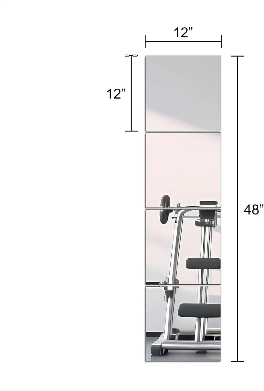 کاشی آینه قدی Ruomeng - مجموعه آینه دیواری بدون قاب 30 سانتی متر، 4 عدد، آینه آرایش برای باشگاه خانگی، روشویی، اتاق خواب، اتاق نشیمن