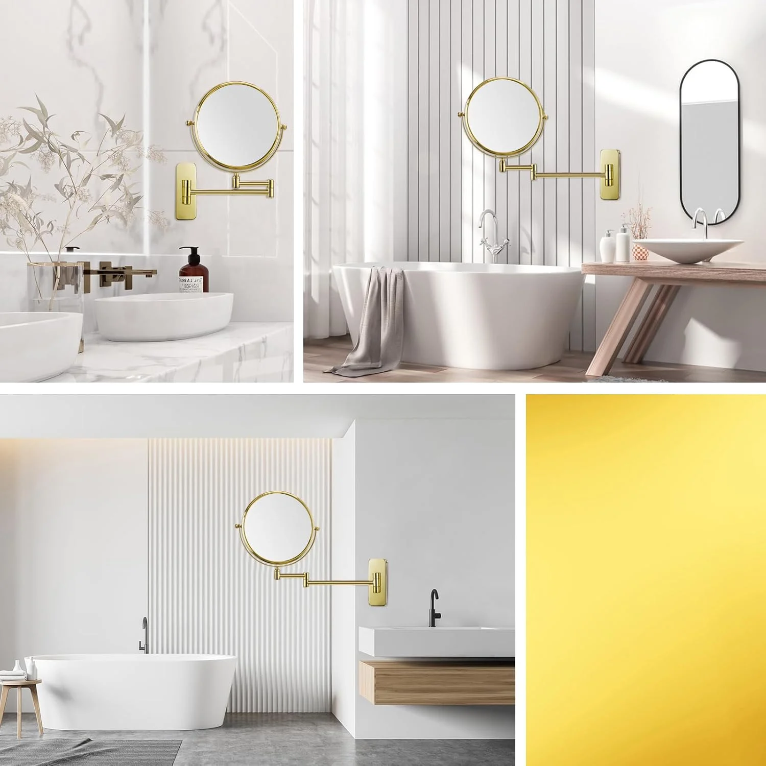 آینه آرایشی Nicesail، آینه بزرگنمایی 7X دیواری، آینه روشویی برای حمام، چرخان و قابل گسترش، جنس برنج و استیل 304 برای هتل یا خانه، روکش طلایی (8 اینچ، 7X) آینه آرایشی Nicesail، آینه بزرگنمایی 7X دیواری، آینه روشویی برای حمام، چرخان و قابل گسترش، جنس برنج و استیل 304 برای هتل یا خانه، روکش طلایی (8 اینچ، 7X)