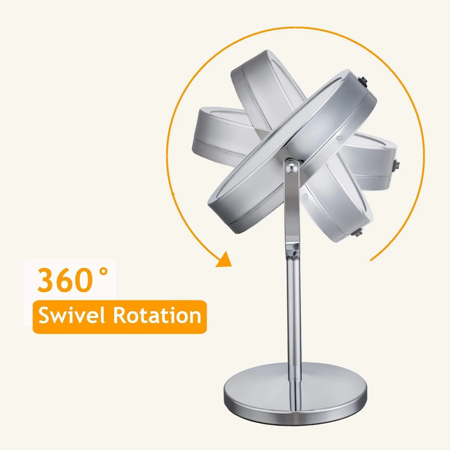 آینه آرایشی چراغ دار مامو خرسه - آینه رومیزی ال ای دی 7 اینچی با بزرگنمایی 10 برابر، دو طرفه چرخان، روکش کروم، نقره ای، B07VC98XPT آینه آرایشی چراغ دار مامو خرسه - آینه رومیزی ال ای دی 7 اینچی با بزرگنمایی 10 برابر، دو طرفه چرخان، روکش کروم، نقره ای، B07VC98XPT