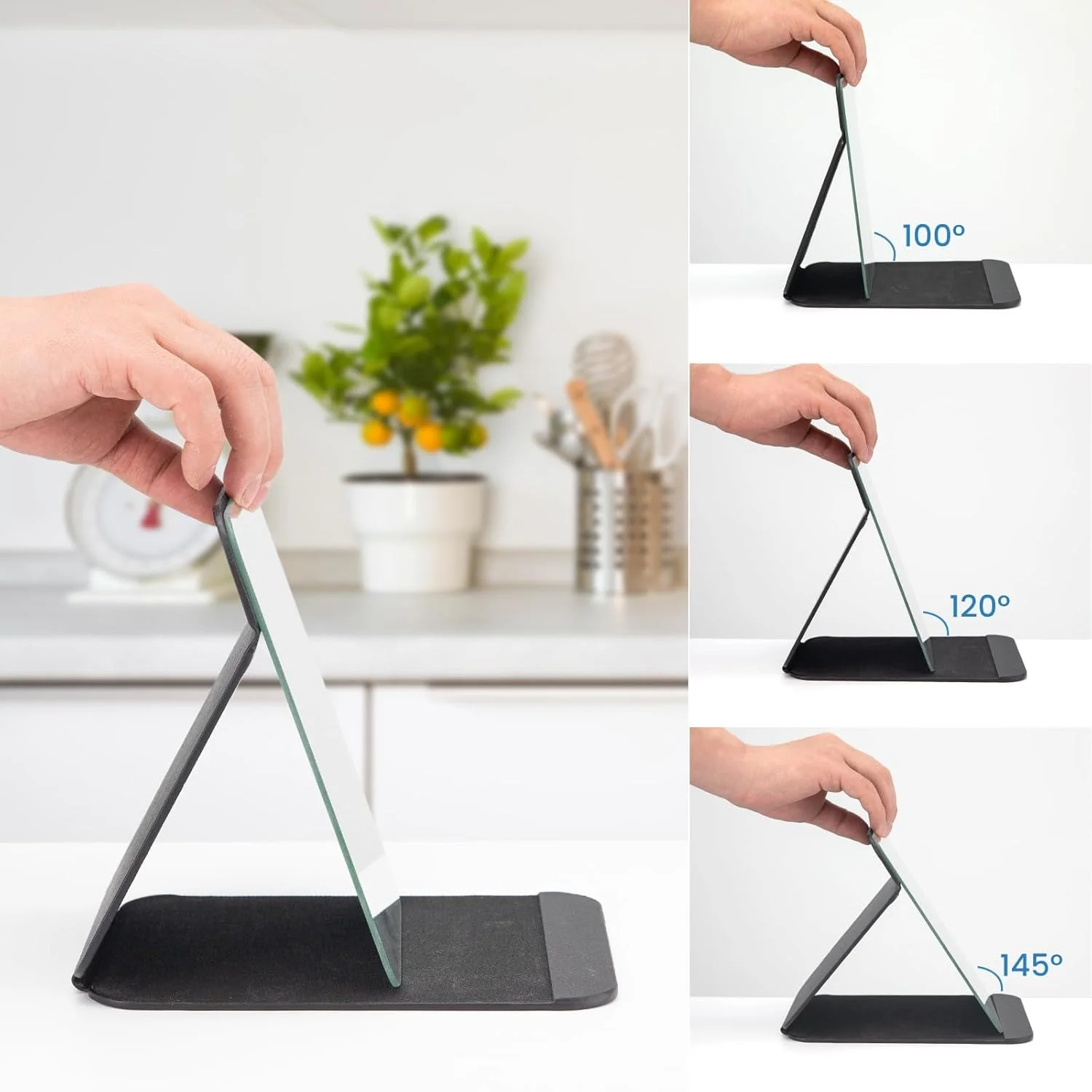 آینه آرایشی، آینه چرمی PU قابل حمل 10x15 سانتی متر، آینه رومیزی تاشو با پایه قابل تنظیم برای میز آرایش، دفتر، مسافرت (مشکی) آینه آرایشی، آینه چرمی PU قابل حمل 10x15 سانتی متر، آینه رومیزی تاشو با پایه قابل تنظیم برای میز آرایش، دفتر، مسافرت (مشکی)