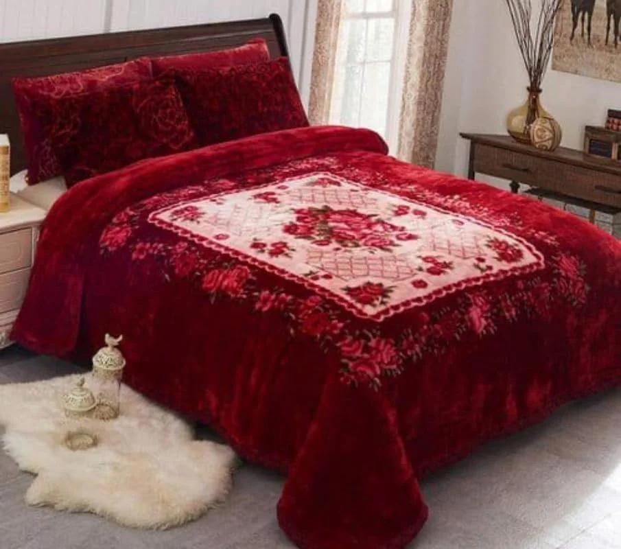 پتوی مینک دونفره طرح گل برجسته Bezzilish Home مناسب زمستان، نرم و گرم، سایز کوئین، مناسب برای استفاده در کنار کولر، ابعاد 218x239 سانتی متر، بسته بندی کیسه ای، بسته 1 عددی - چند رنگ 02