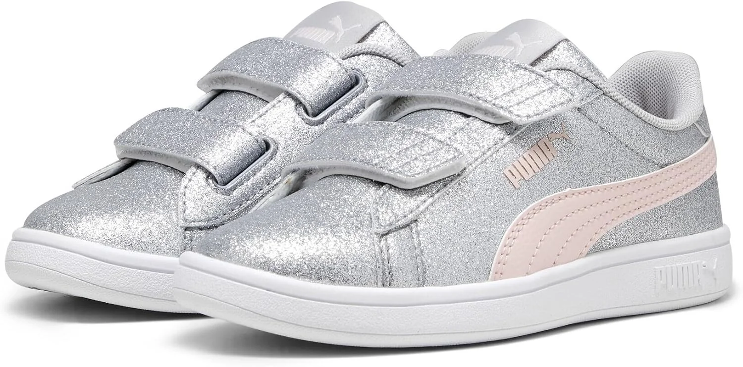 PUMA Women's Smash 3.0 L Glitter Velcro V Ps Sneaker