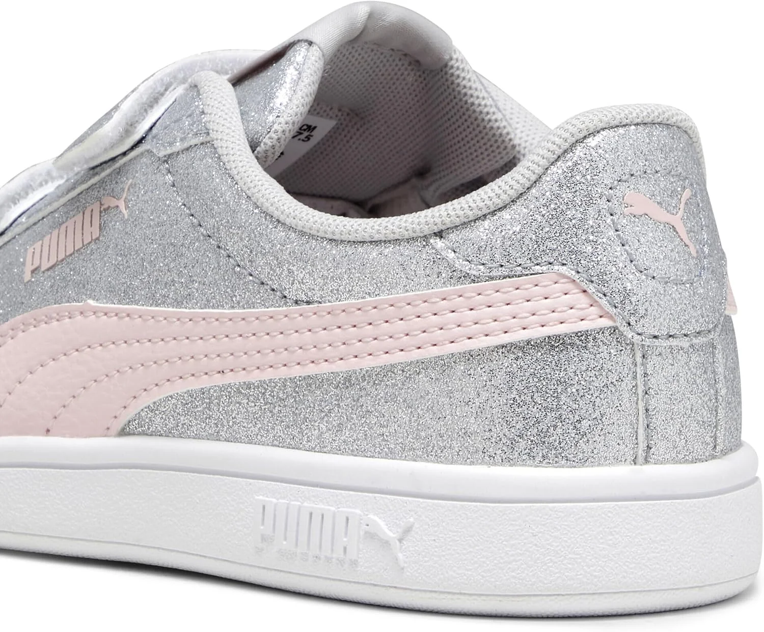 PUMA Women's Smash 3.0 L Glitter Velcro V Ps Sneaker PUMA Women's Smash 3.0 L Glitter Velcro V Ps Sneaker