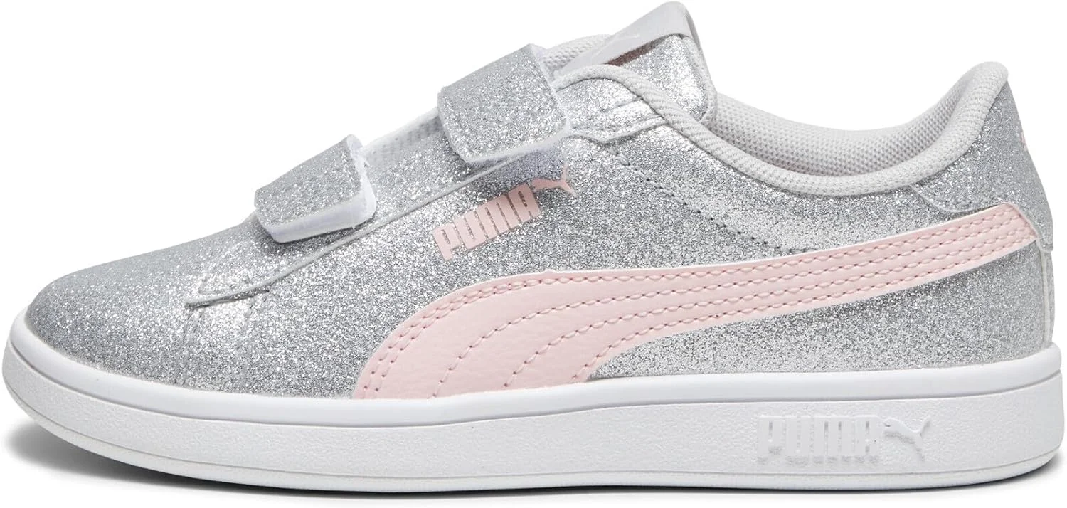PUMA Women's Smash 3.0 L Glitter Velcro V Ps Sneaker PUMA Women's Smash 3.0 L Glitter Velcro V Ps Sneaker