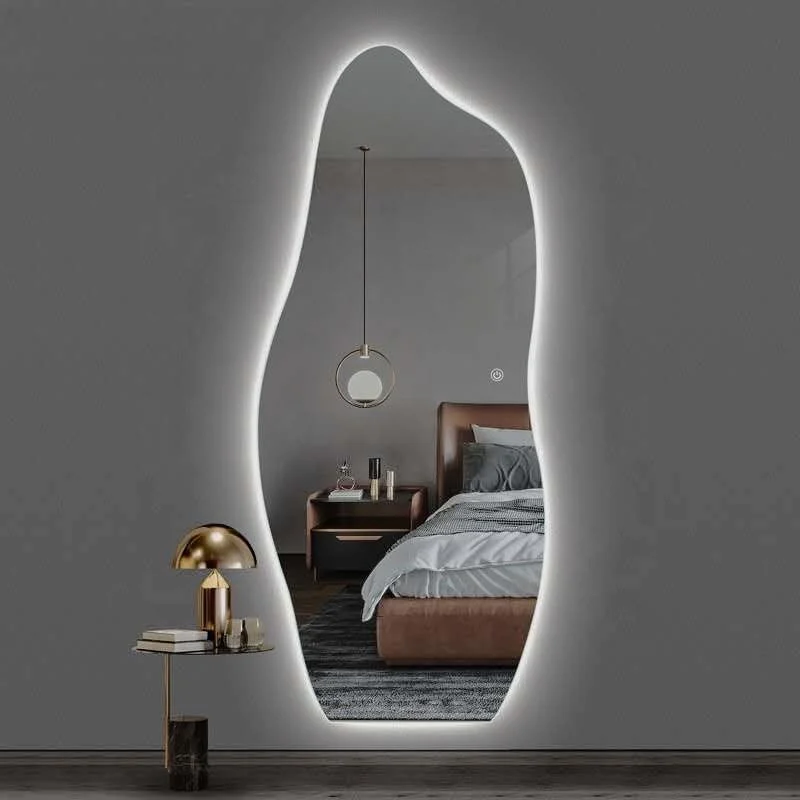آینه قدی 170x70 سانتیمتر – آینه آرایشی دیواری LED با 3 حالت رنگی، کنترل لمسی، آینه بزرگ مناسب اتاق پرو – طراحی ایستاده، آویز یا تکیهداده شده (170X70) آینه قدی 170x70 سانتیمتر – آینه آرایشی دیواری LED با 3 حالت رنگی، کنترل لمسی، آینه بزرگ مناسب اتاق پرو – طراحی ایستاده، آویز یا تکیهداده شده (170X70)