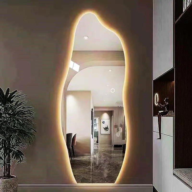 آینه قدی 170x70 سانتیمتر – آینه آرایشی دیواری LED با 3 حالت رنگی، کنترل لمسی، آینه بزرگ مناسب اتاق پرو – طراحی ایستاده، آویز یا تکیهداده شده (170X70) آینه قدی 170x70 سانتیمتر – آینه آرایشی دیواری LED با 3 حالت رنگی، کنترل لمسی، آینه بزرگ مناسب اتاق پرو – طراحی ایستاده، آویز یا تکیهداده شده (170X70)