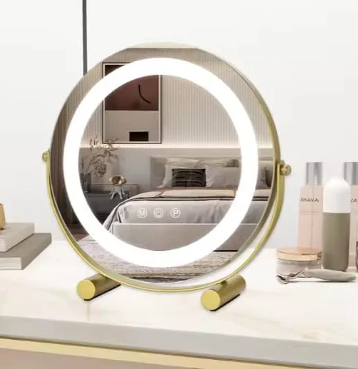Beauty Lovers Round Vanity Mirror with Lights, 3 Colors Lighted Dimmable LED Makeup Mirror, High-Definition Touch Sensor Control, 360°Rotation (Gold, 40cm) Beauty Lovers Round Vanity Mirror with Lights, 3 Colors Lighted Dimmable LED Makeup Mirror, High-Definition Touch Sensor Control, 360°Rotation (Gold, 40cm)